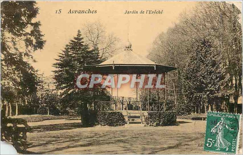 Old Postcard Avranches Jardin de l'Eveche