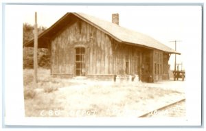 c1960 CBQ Plane Iowa IA Railroad Vintage Train Depot Station RPPC Photo Postcard