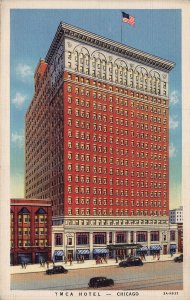 CHICAGO ILLINOIS-YMCA HOTEL + THE EAST ROOM-LOT OF 2 1940s POSTCARDS