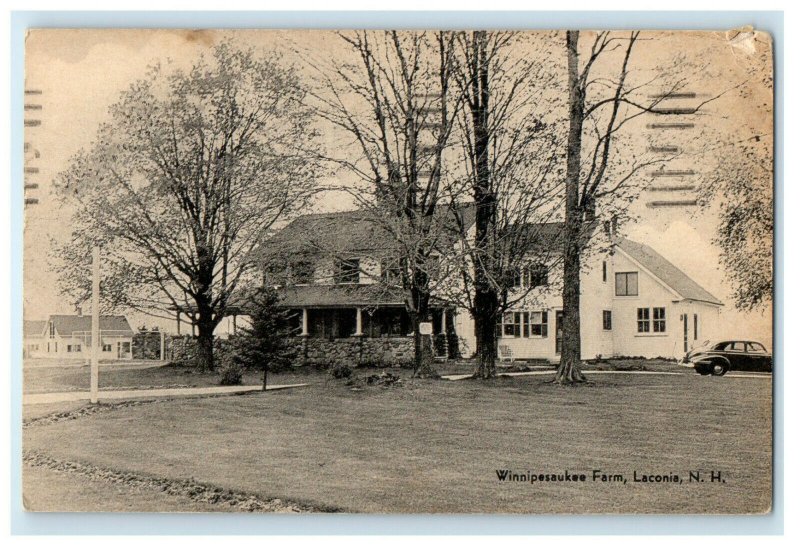 1951 Winnipesaukee Farm, Laconia New Hampshire NH Vintage Posted Cancel Postcard