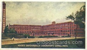 Hood's Sarsaparilla Lab, Lowell, MA, USA Mass Factory Unused light crease rig...