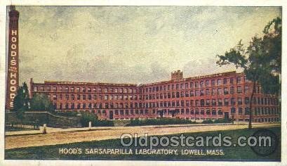 Hood's Sarsaparilla Lab, Lowell, MA, USA Mass Factory Unused light crease rig...
