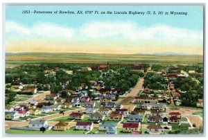 c1940 Panorama Rawlins Lincoln Highway Exterior View Building Wyoming Postcard