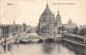 A168 Germany 1908 Berlin Cathedral View from Burgstrasse Bridge vintage postcard