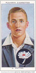 Player Cigarette Card Cricketers 1938 No 14 L Hutton Yorkshire England