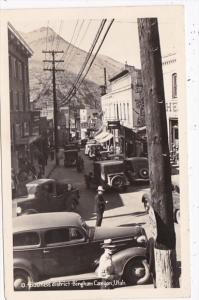 Utah Bingham Canyon Business Section Street Scene Old Cars Real Photo