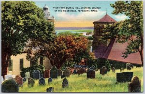 Boreal Hill Showing Church Of The Pilgrimage Plymouth Massachussets MA Postcard