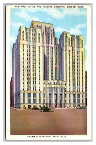 New Post Office And Federal Building Boston  Massachusetts MA Linen Postcard Y13