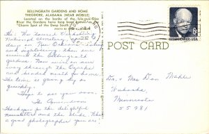 Isle Oies River Bellingrath Gardens Home Theodore AL Postcard PM Rolla MO Cancel 