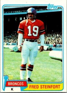 1981 Topps Football Card Fred Steinfort Denver Broncos sk60068