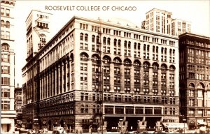 Real Photo Postcard Roosevelt College of Chicago, Illinois