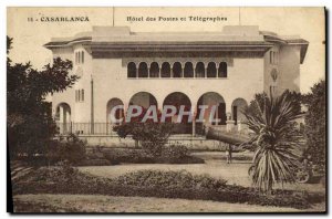 Old Postcard Casablanca Hotel Post and Telegraphs