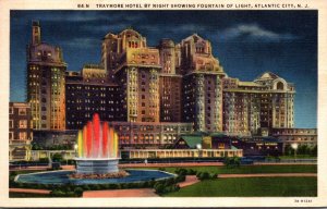 New Jersey Atlantic City Traymore Hotel By Night Showing Fountain Of Light 19...