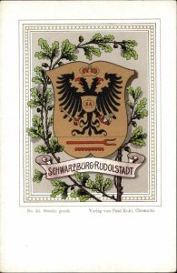 Kohl Schwarzburg Rudolstadt Germany Heraldic Crest c1910 Postcard