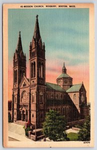 1952 Mission Church Roxbury Boston Massachusetts Religious Bldg. Posted Postcard