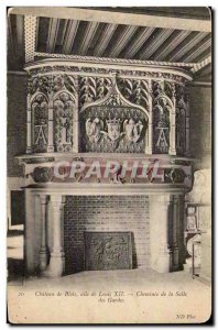 Old Postcard Blois The castle of Louis XII Wing Chimney of the guardroom