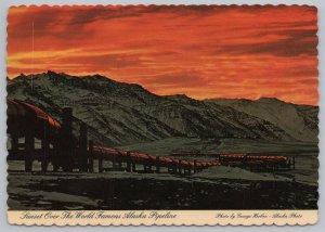 Sunset Over World Famous Alaskan Pipeline~Historic~Orange Train~Continental PC
