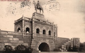 Vintage Postcard 1907 Grant Monument Historical Landmark Chicago Illinois IL