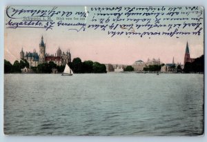 Schwerin Mecklenburg-Vorpommern Germany Postcard View From The Lake 1927 Posted