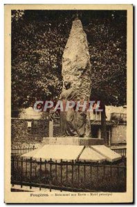 Old Postcard Fougeres The War Memorial Senior Pattern Army