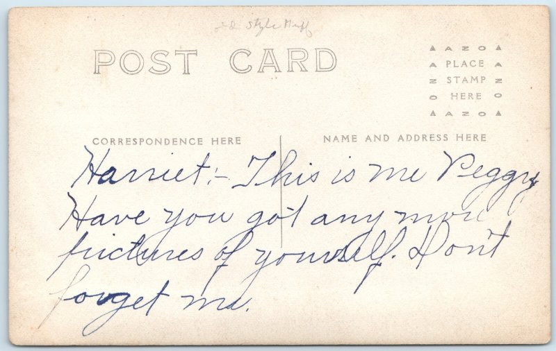 1910s Classy Lady Outdoors House RPPC Huge Fur Hand Warmer Woman Real Photo A261