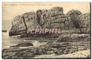 Old Postcard Penmarch Les Rochers in Toul Ifern hole of hell