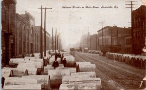 1900s Tobacco Breaks on Main Street Louisville Kentucky Postcard