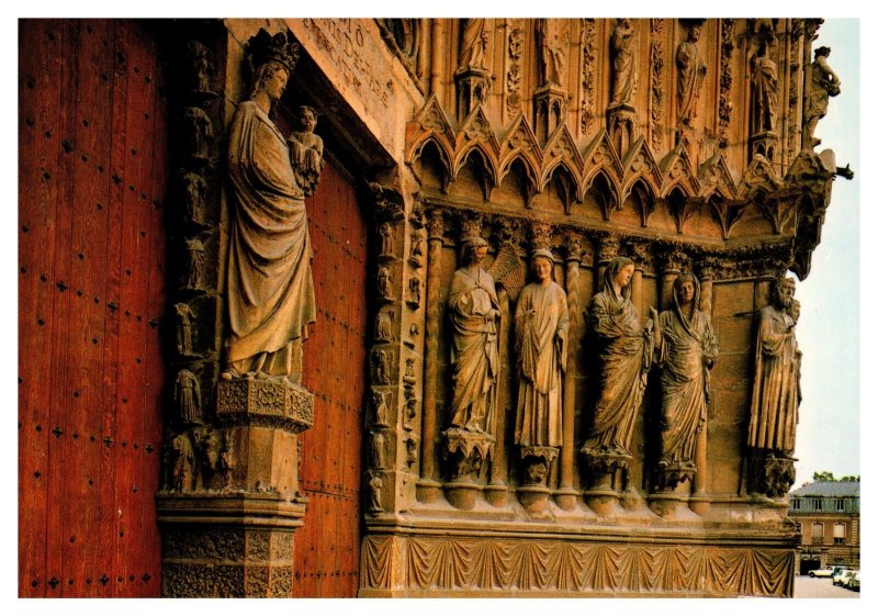 Postcard France Reims Cathedral - Central Door