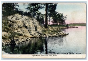 1911 Spot Pond River Lake Cliff Middlesex Fells Massachusetts Vintage Postcard