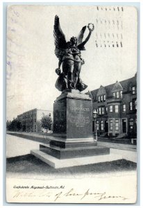 1906 Confederate Monument Scene Baltimore Maryland MD Posted Vintage Postcard