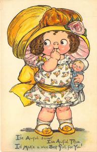 Unsigned Signed Drayton I'se Awful Sweet Doll Tuck Bright Eyes Postcard