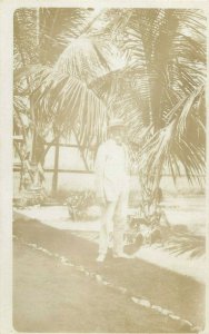 Social history early photo postcard man portrait