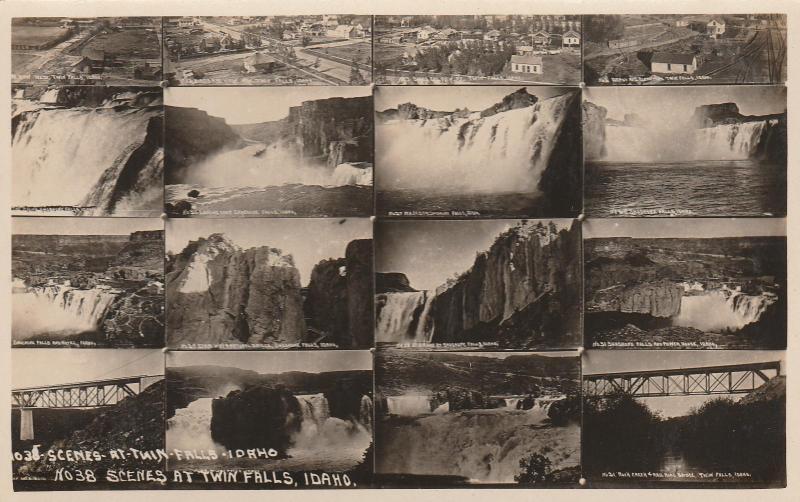 RPPC Multiview - 16 Scenes at Twin Falls, Idaho