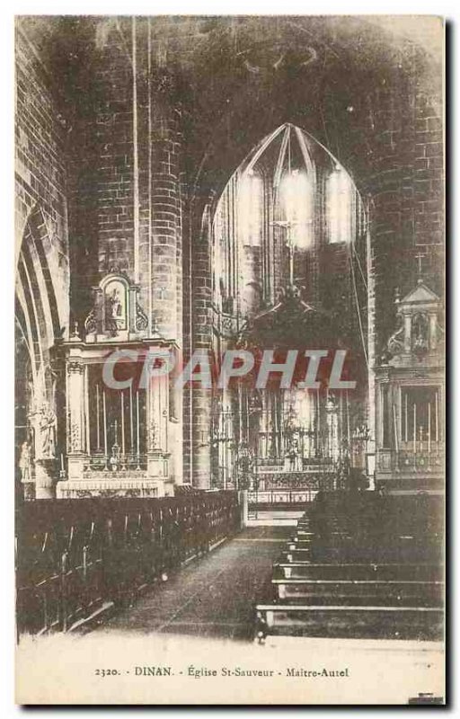 Postcard Old Dinan St Sauveur Church Altar