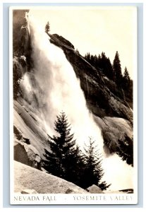 Vintage RPPC Nevada Fall Yosemite Valley Postcard F112E