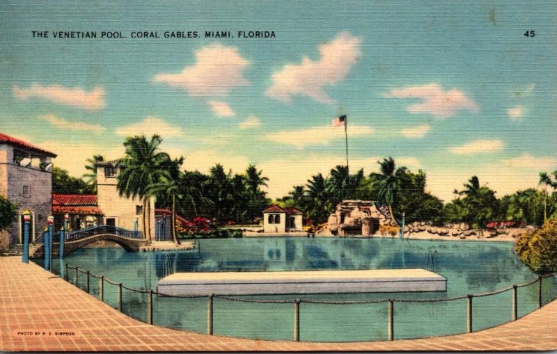 Florida Miami Coral Gables The Venetian Pool 1939