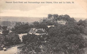 Utica Illinois Starved Rock Hotel Birds Eye View Vintage Postcard AA65517