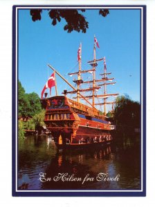 Denmark - Copenhagen. Tivoli Gardens, Frigate SCT Georg  (continental size)