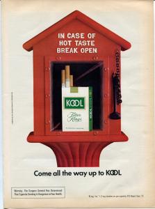 1974 KOOL Cigarette Red Fire Call Box Hot Vintage Original 