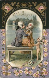 Winsch Valentine Victorian Children Cupid Art Nouveau Fantasy c1910 Postcard