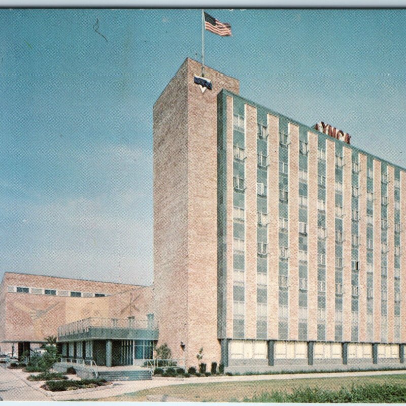 c1970s Des Moines, IA Downtown New YMCA Building Art Illustration Chrome PC A319