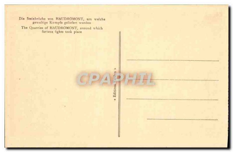 Old Postcard Les Carrieres d & # 39Haudromont Army
