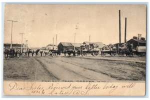 1907 Freight Team Horses Wagon Casper Wyoming WY Tonawanda NY Antique Postcard