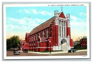Vintage 1930's Postcard St. John's Lutheran Church Zanesville Ohio