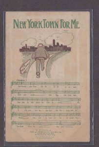 Ca 1905-1906 NEW YORK, RARE MUSIC POST CARD W/LYRICS & ILLUSTRATED IN COLOR