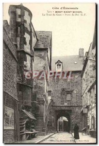 Mont Saint Michel Old Postcard the watchtower door of the king