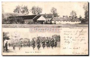 Old Postcard Return of the Maneuver Camp of Sissonne bush Farm Army