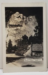 Mt Rushmore Memorial Verne's Photo RPPC 1942 Idaho to Canada Postcard C8