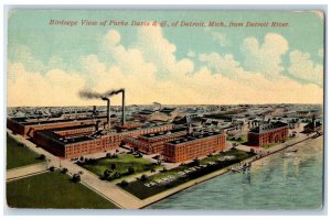 c1920's Birds-Eye View Of Parke Davis And Company Detroit MI Unposted Postcard