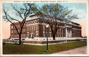 Postcard NY Utica Soldiers and Sailors Masonic Memorial Hospital